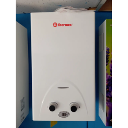 Проточний газовий водонагрівач THERMEX TY-10A з автоматичним розпалом, LCD-дисплеєм та блоком живлення в комплекті