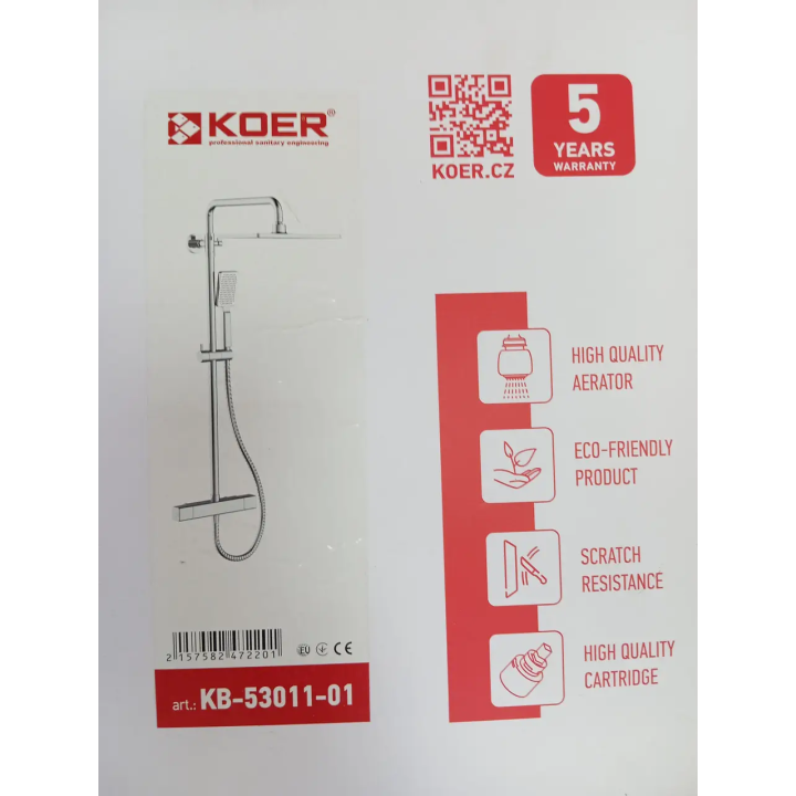 Душевая стойка с термостатом KOER KB-53011-01 купить — Santeh-Kompaniya