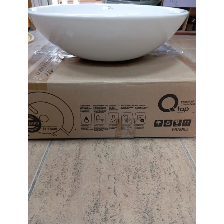 Настільний умивальник Qtap Owl WHI 415/F008 — Купити в Santeh-Kompaniya