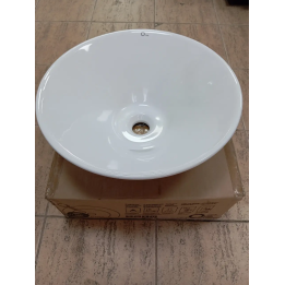 Настільний керамічний умивальник чаша QT Amazon WHI 4037/F008 білого кольору для ванної кімнати